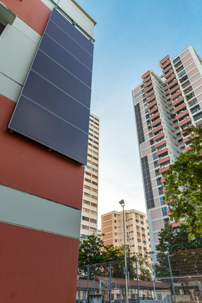 Vertical Solar PV System at HDB Blocks